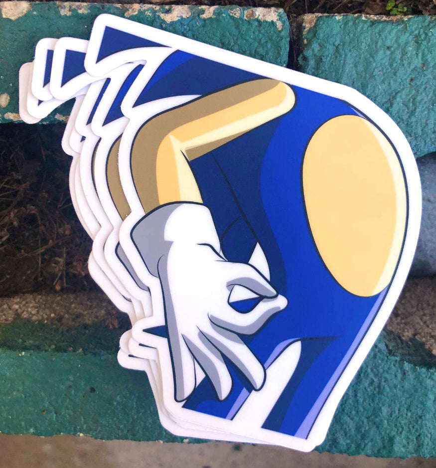 Waterproof vinyl sticker featuring an original colorful illustration