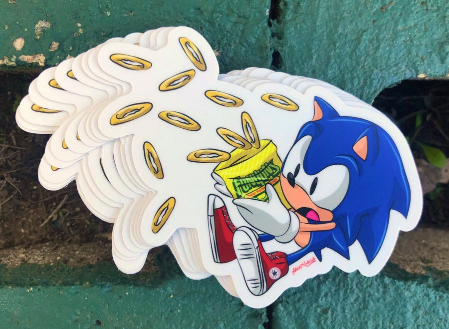Waterproof vinyl sticker featuring an original colorful illustration