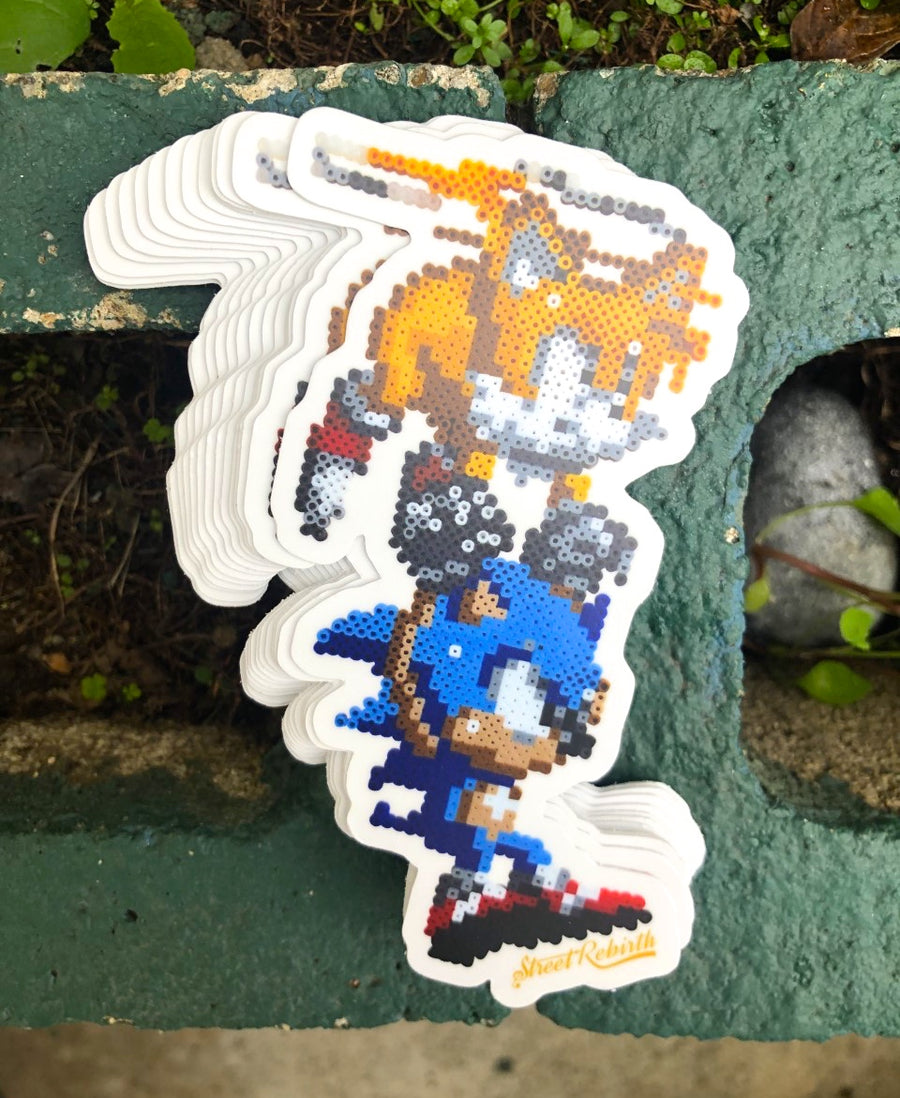 Waterproof vinyl sticker featuring an original colorful illustration