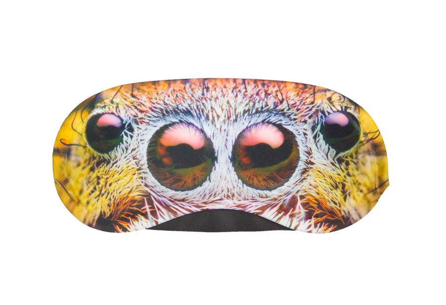 Reusable sleep eye mask with an original spooky humorous printed design