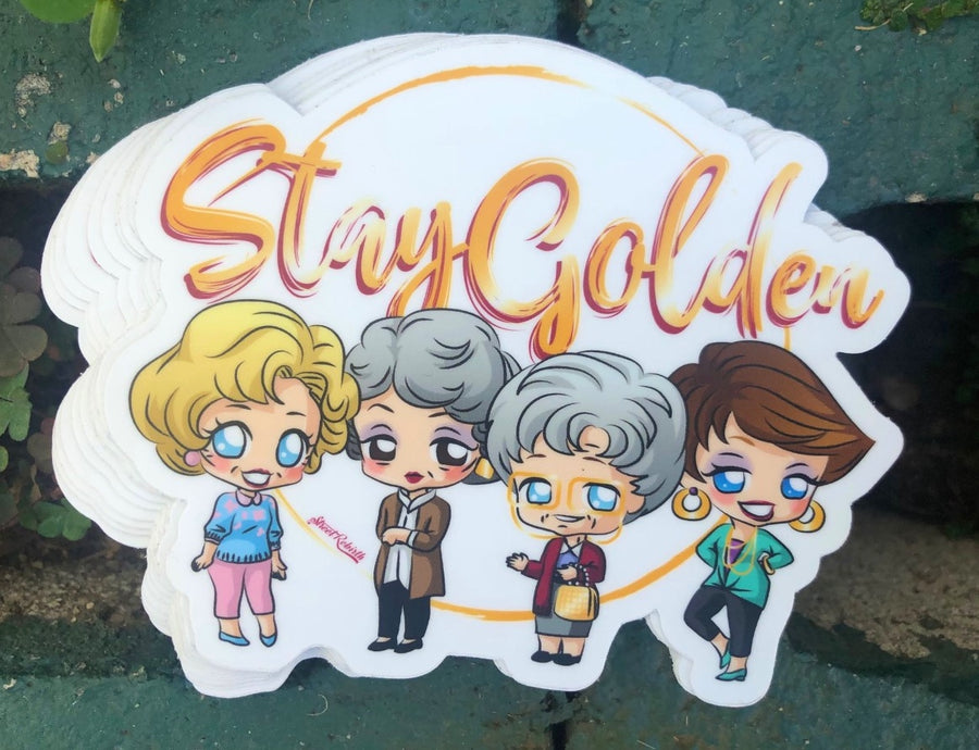 Waterproof vinyl sticker featuring an original humorous retro illustration