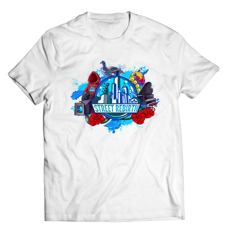 Unisex graphic T-shirt featuring an original colorful illustration
