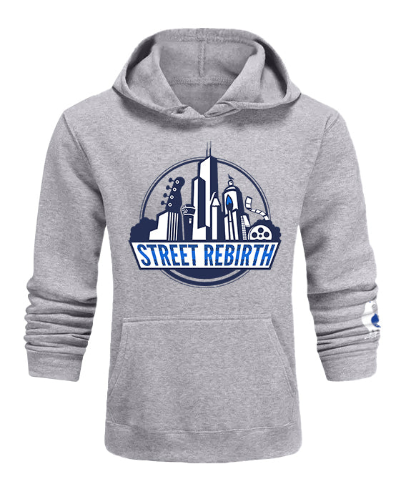 GREY HOODIE - STREET REBIRTH SIGNATURE BRAND - MIX AND MATCH YOUR TOP AND BOTTOM- UNISEX - CREATE INSPIRE EMPOWER