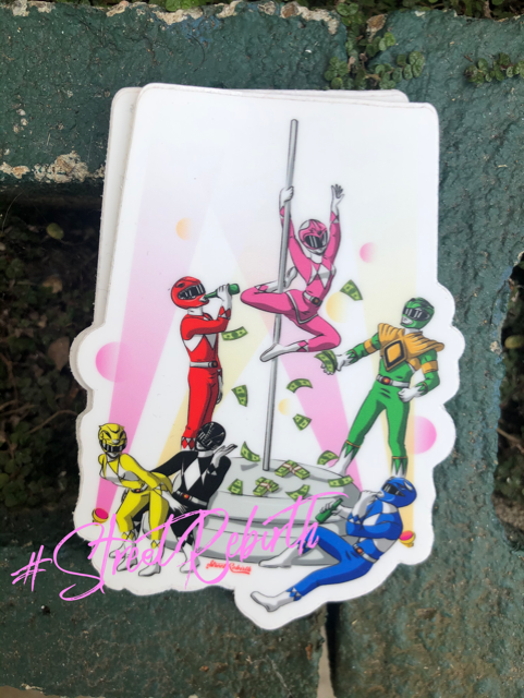 Waterproof vinyl sticker featuring an original humorous illustration