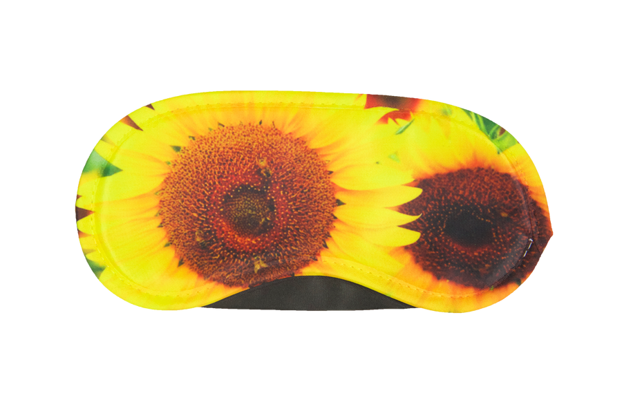 Reusable sleep eye mask with an original humorous floral printed design