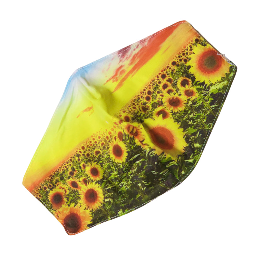 Reusable fashion face mask with an original humorous floral printed design