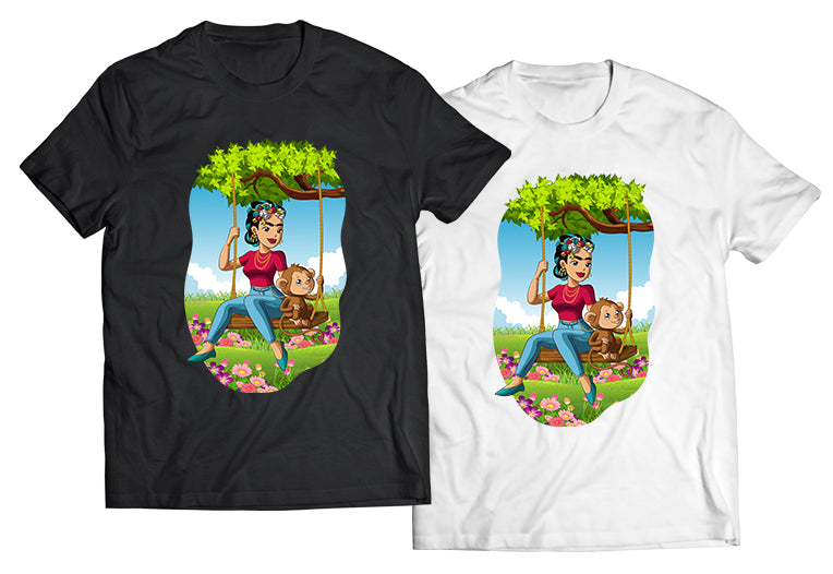 Swinging With Monkey Shirt - Direct To Garment Quality Print - Unisex Shirt - Gift For Him or Her