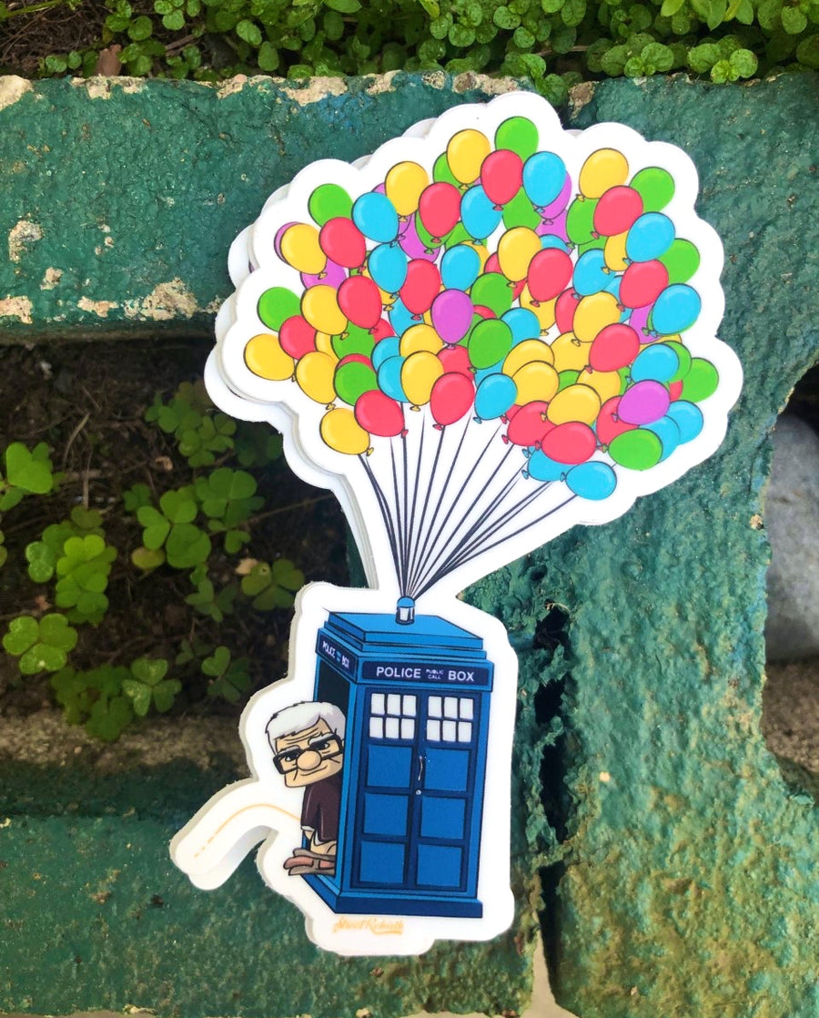 Waterproof vinyl sticker featuring an original colorful illustration