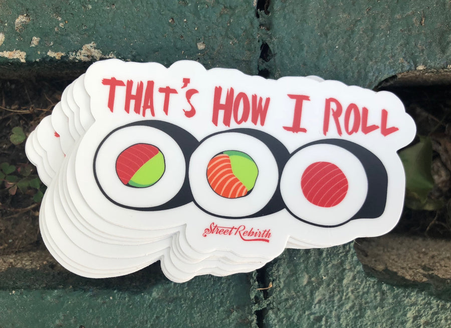 Waterproof vinyl sticker featuring an original humorous illustration