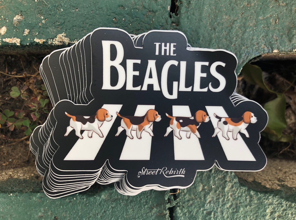 1 The Beagles  Sticker – One 4 Inch Water Proof Vinyl Sticker – For Hydro Flask, Skateboard, Laptop, Planner, Car, Collecting, Gifting