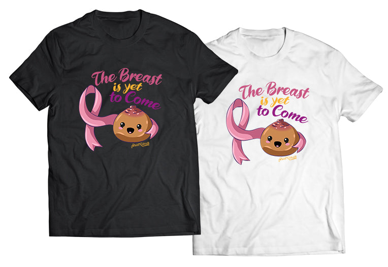 The Breast Is Yet to Come Shirt – Breast Cancer Awareness Graphic Tee – Funny Uplifting Pink Ribbon Design, Support &amp; Survivor Apparel, DTG Printed