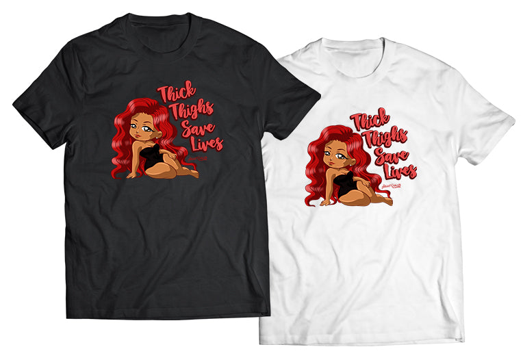 Thick Thighs Save Lives” – Body Positive Graphic Tee (Unisex Statement Shirt)