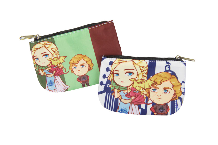 Compact coin purse with an original humorous cute printed design
