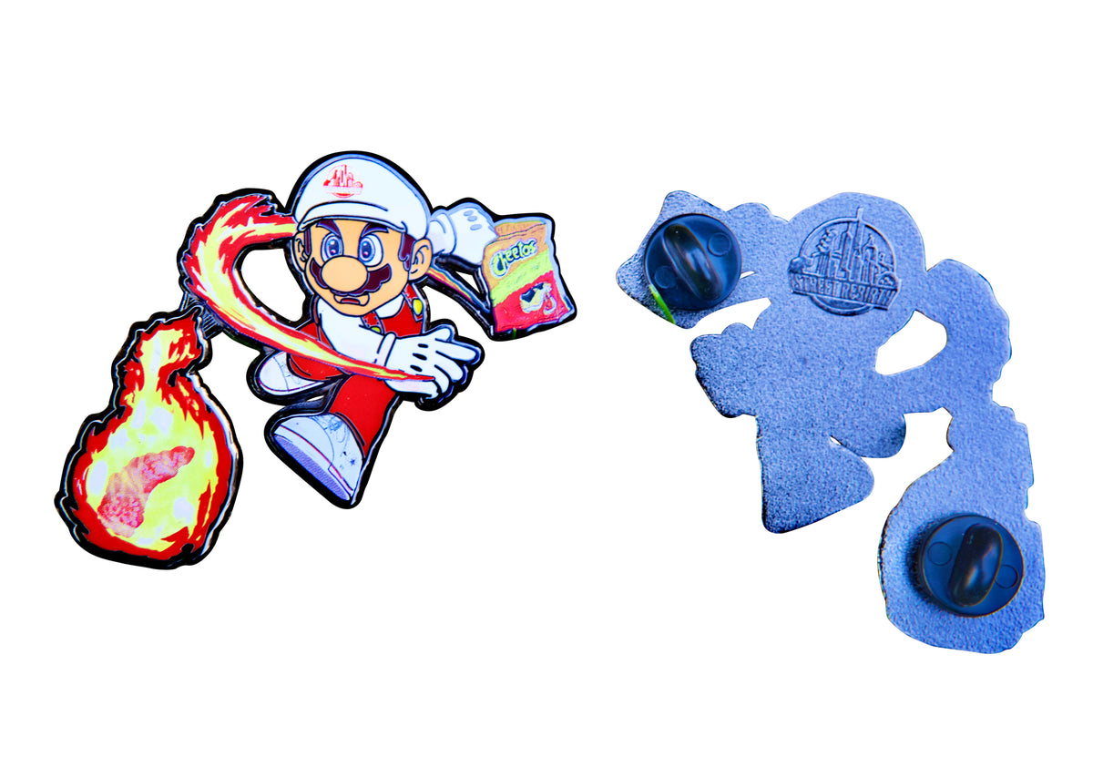Super Mario Hot Cheeto Toss Enamel Pin – A Spicy Twist on an Icon