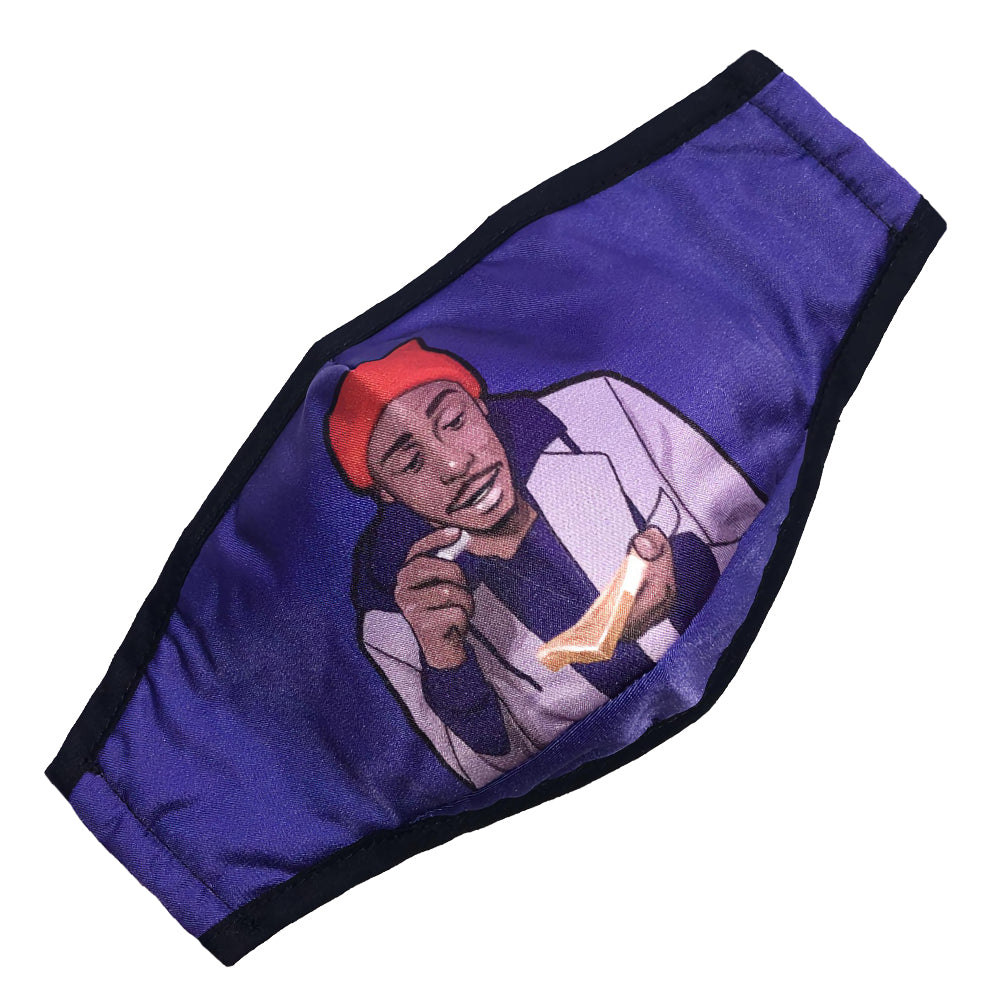 Dave Chappelle as Tyrone Biggums Face Mask – Iconic Chappelle’s Show Character Design - With Adjustable Ear Loops And Nose Wire - Washable Reusable