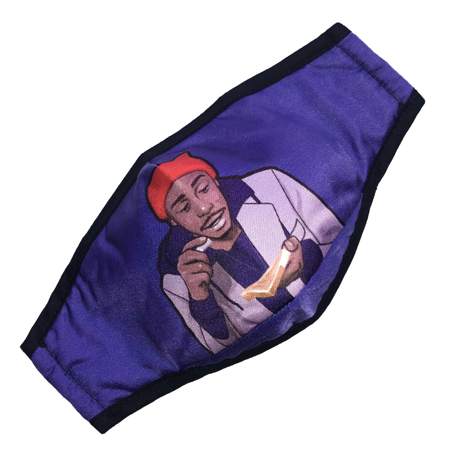Reusable fashion face mask with an original humorous printed design