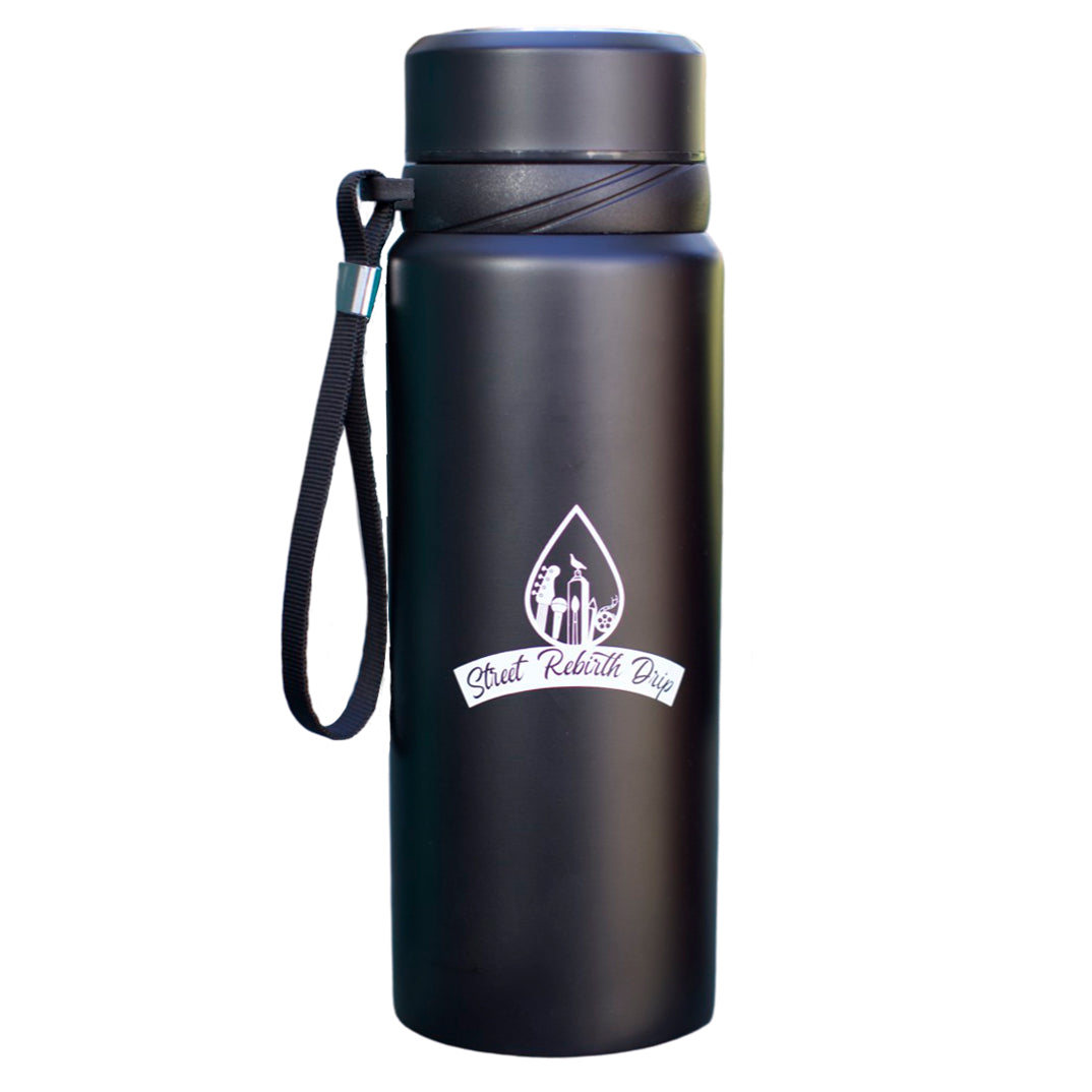 Street Rebirth Drip Water Bottle Holder - Fits Any Bottle 12oz - 40oz - Adjustable Padded Shoulder Strap - 2 Pocket Components