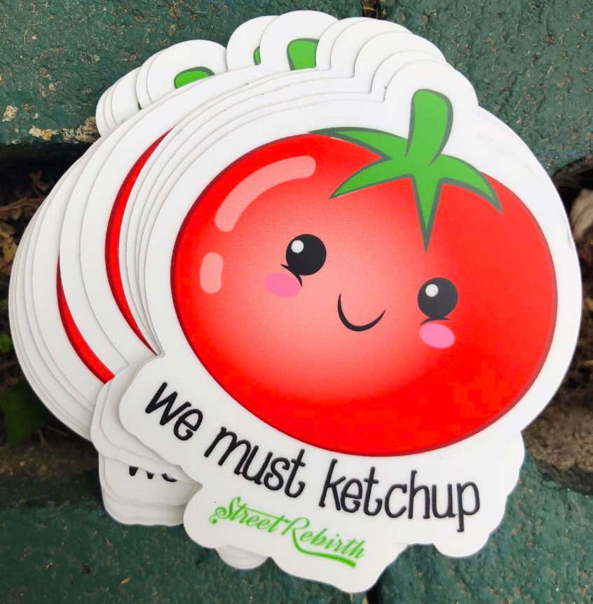 Waterproof vinyl sticker featuring an original humorous illustration