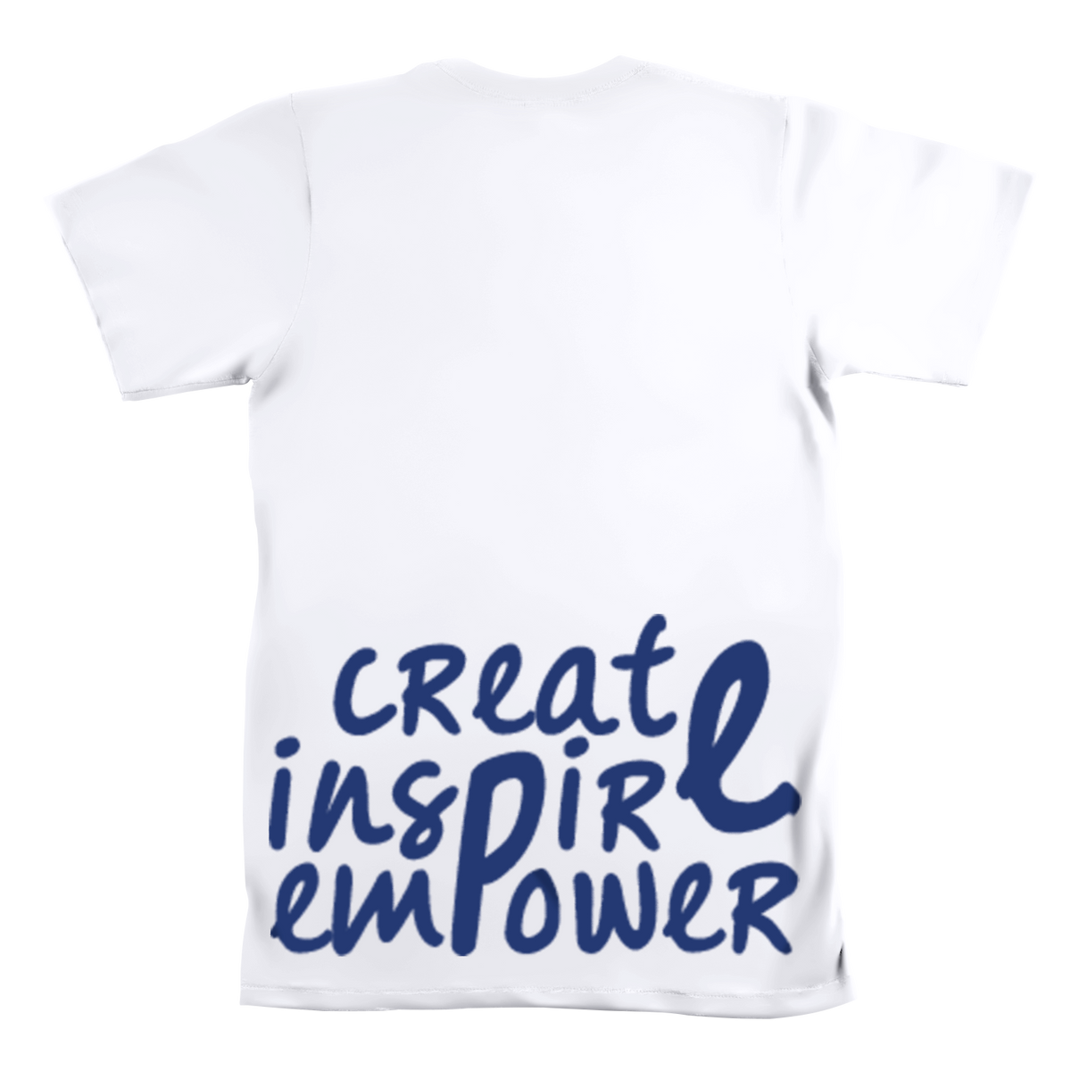 White Shirt with Blue Logo- Street Rebirth Signature Brand - Create inspire Empower