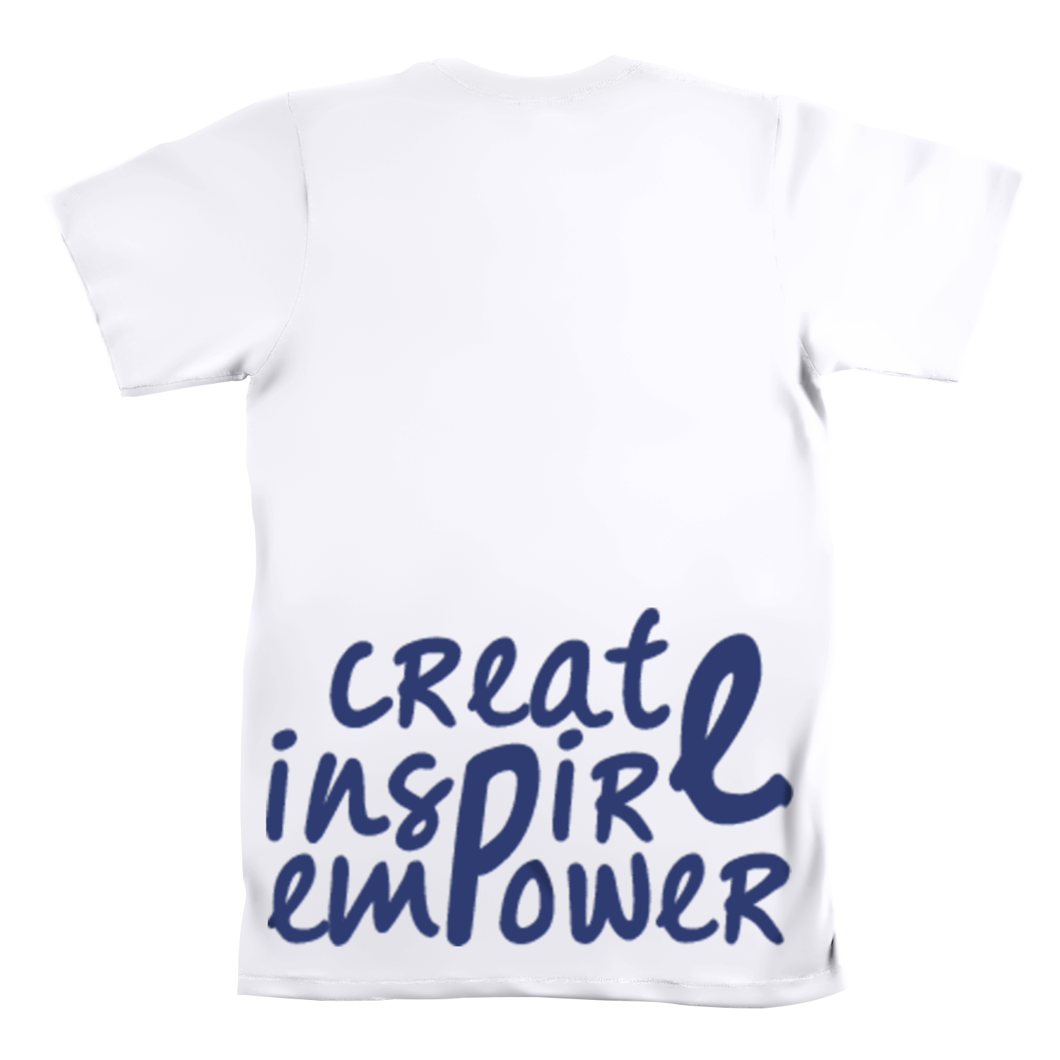 White Shirt with Blue Logo- Street Rebirth Signature Brand - Create inspire Empower