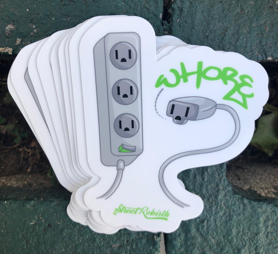 Waterproof vinyl sticker featuring an original humorous illustration