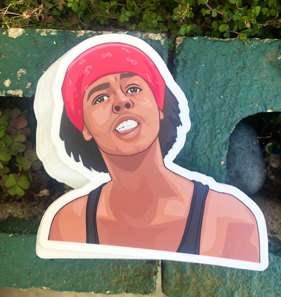 Waterproof vinyl sticker featuring an original colorful illustration