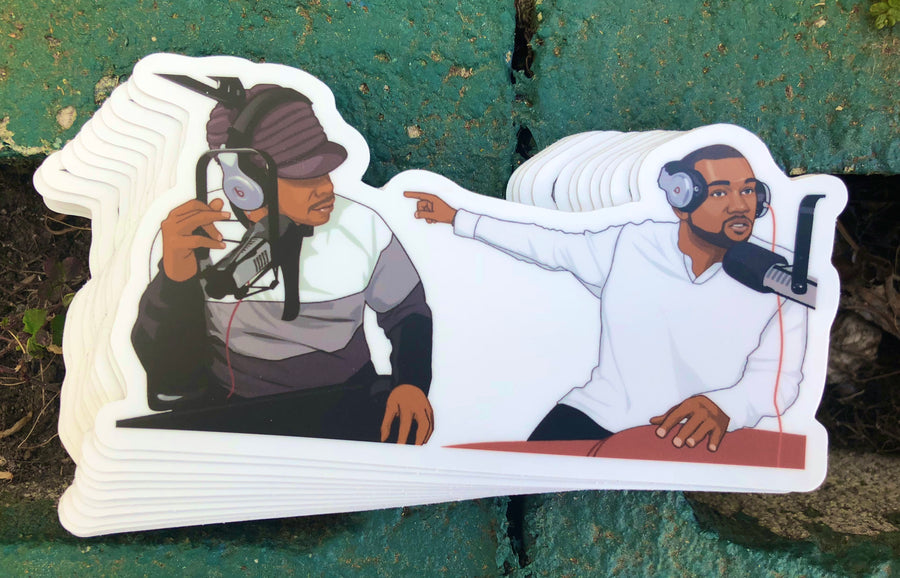 Waterproof vinyl sticker featuring an original colorful illustration