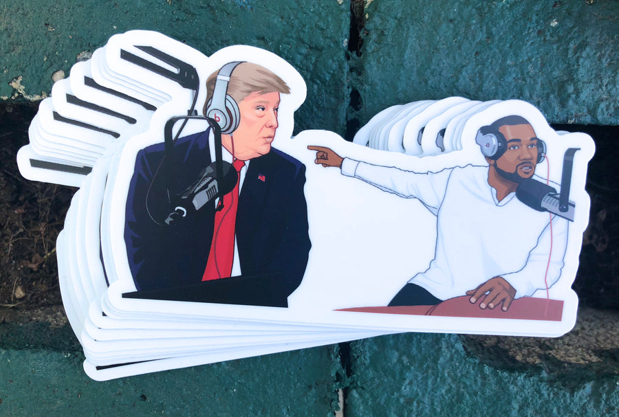 Waterproof vinyl sticker featuring an original colorful illustration