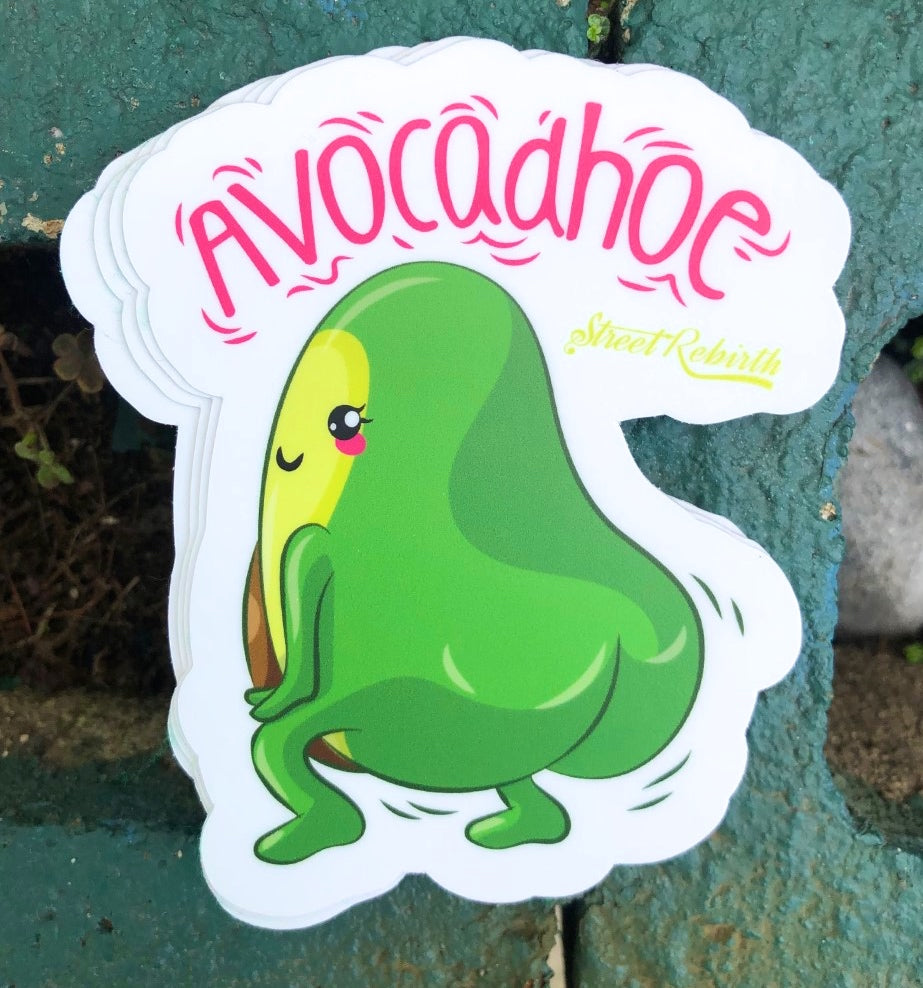 Avocado Twerking Sticker, AvocadHoe Sticker – One 4 Inch Water Proof Vinyl Sticker – For Hydro Flask, Skateboard, Laptop, Planner, Car, Collecting, Gifting