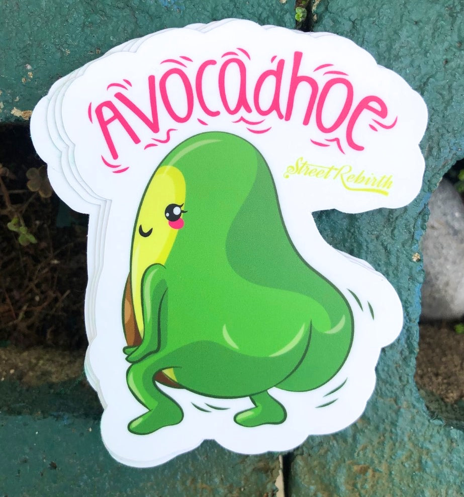 1 AvocadHoe Sticker – One 4 Inch Water Proof Vinyl Sticker – For Hydro Flask, Skateboard, Laptop, Planner, Car, Collecting, Gifting