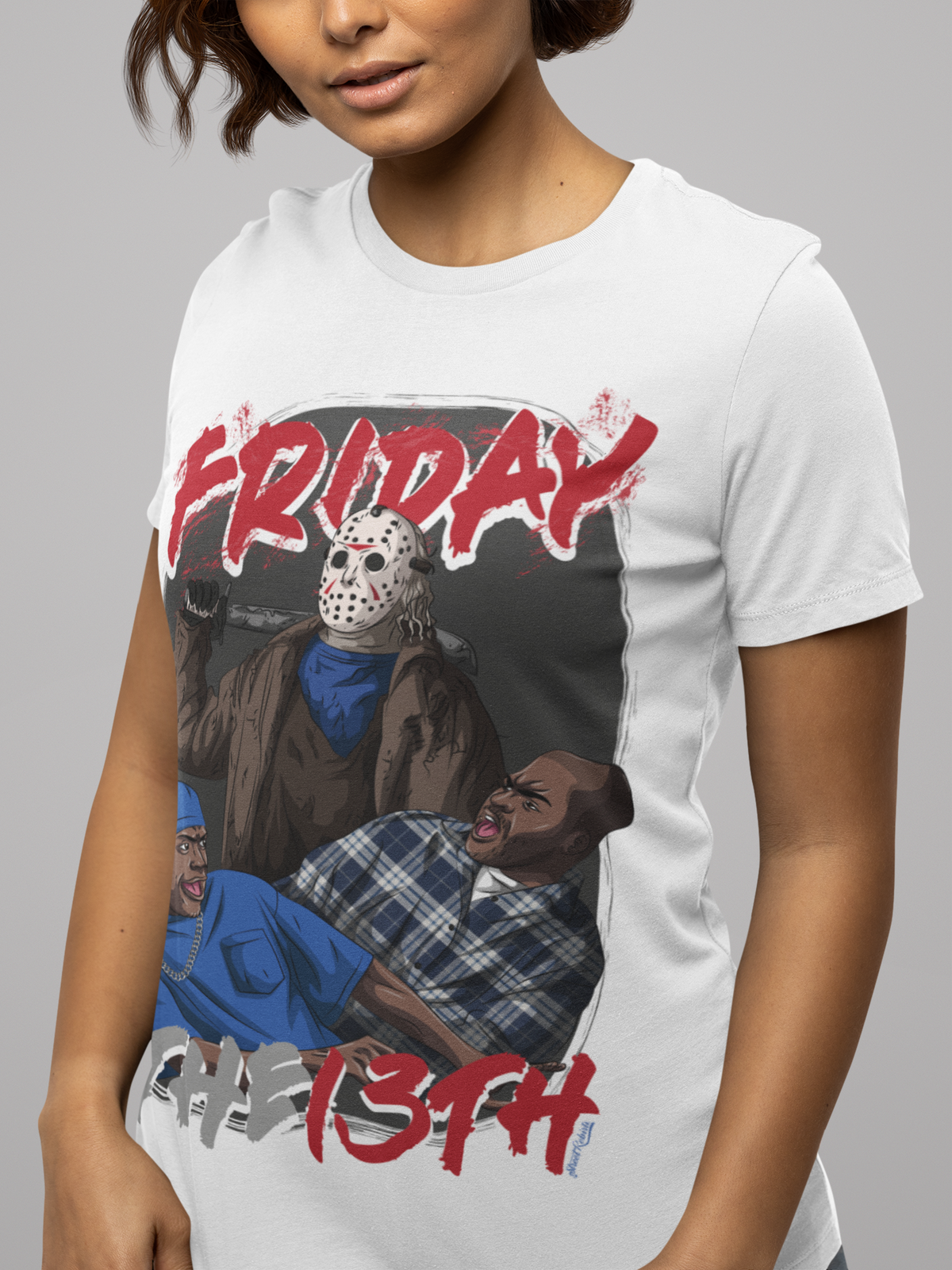 Daaaamn, Jason! – Friday the 13th x Friday Mashup Graphic Tee (Horror Comedy Crossover Shirt)
