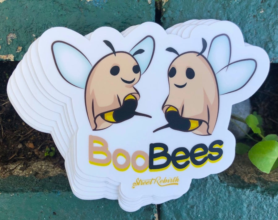 Waterproof vinyl sticker featuring an original spooky humorous illustration