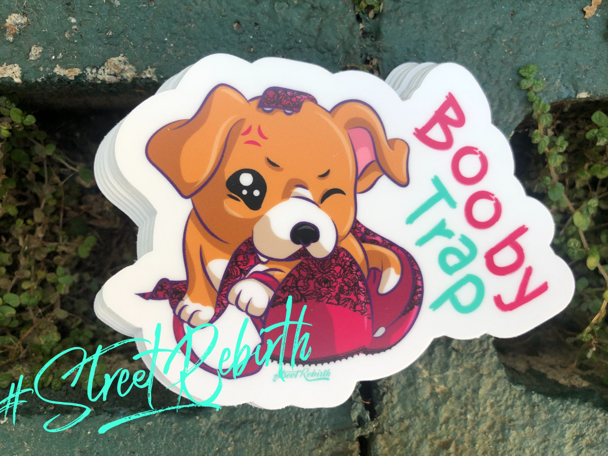 Booby Trap Vinyl Sticker – Punny, Adorable, and Unforgettable!