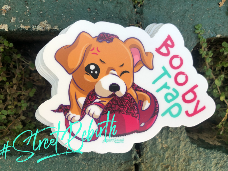 Waterproof vinyl sticker featuring an original hip hop humorous illustration