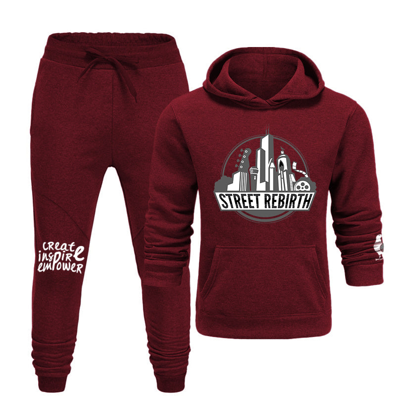 BURGUNDY SET - HOODIE AND JOGGERS - MIX AND MATCH YOUR TOP AND BOTTOMS -  StreetRebirth