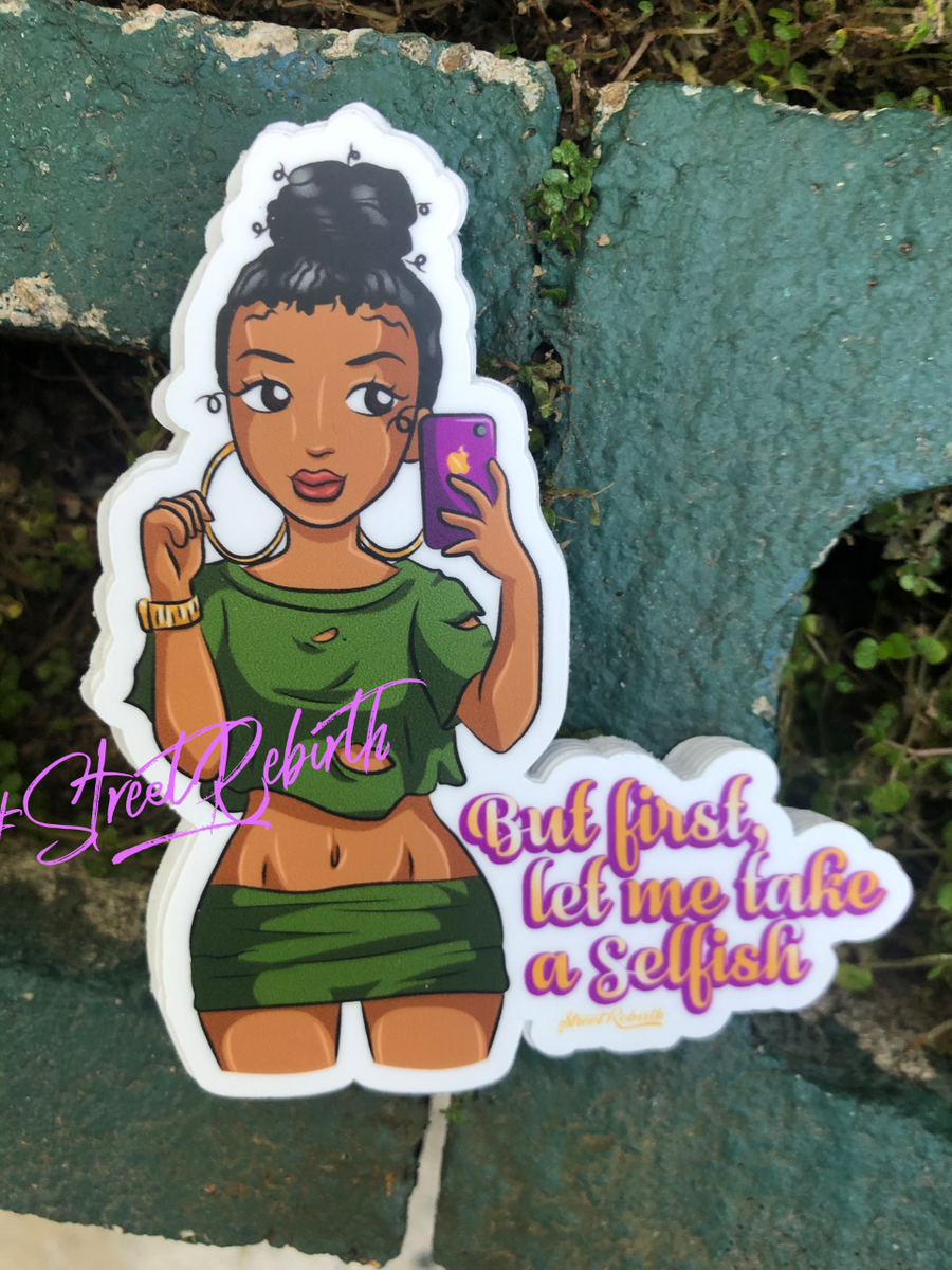 Waterproof vinyl sticker featuring an original humorous illustration