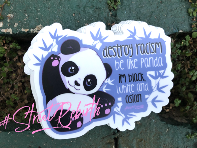 Waterproof vinyl sticker featuring an original humorous illustration
