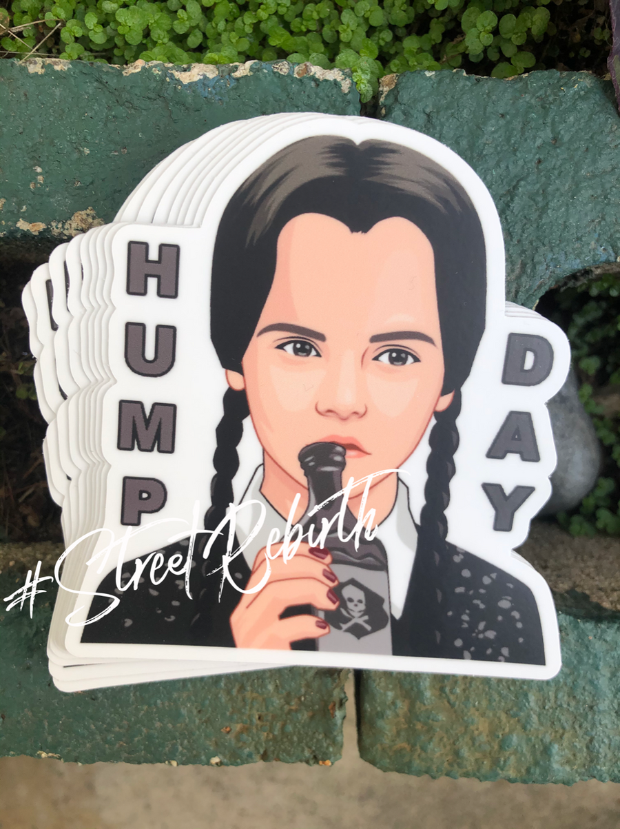 Waterproof vinyl sticker featuring an original humorous illustration