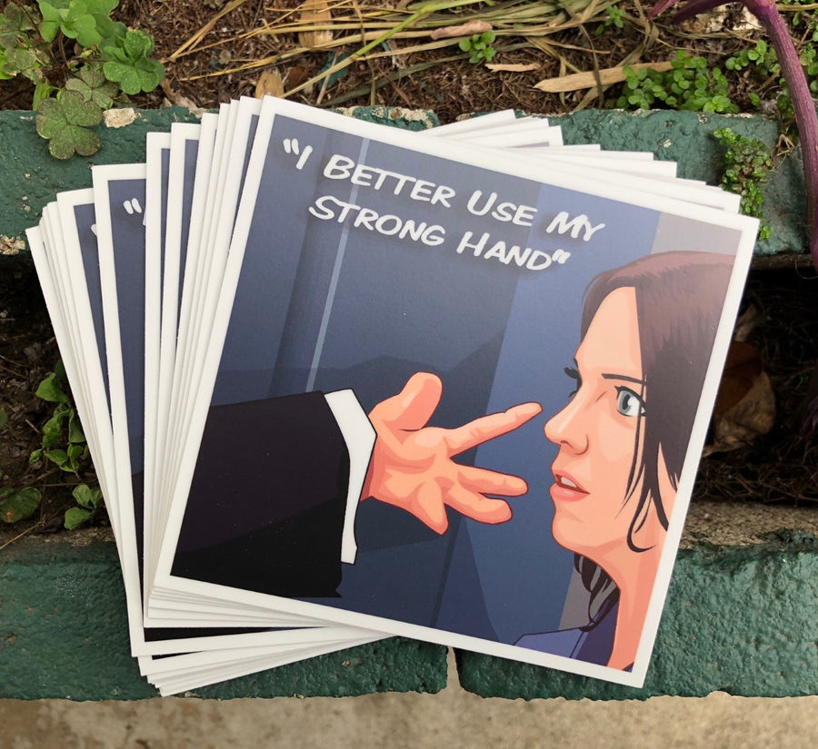 Waterproof vinyl sticker featuring an original humorous illustration
