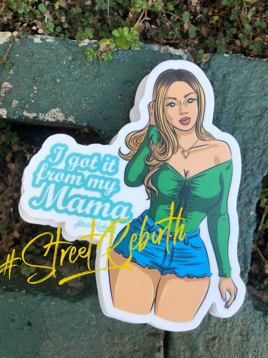 Waterproof vinyl sticker featuring an original humorous illustration