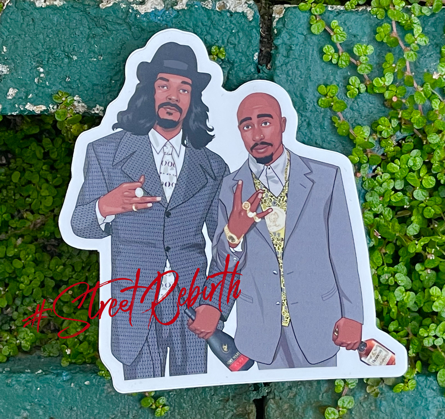Waterproof vinyl sticker featuring an original hip hop music retro illustration