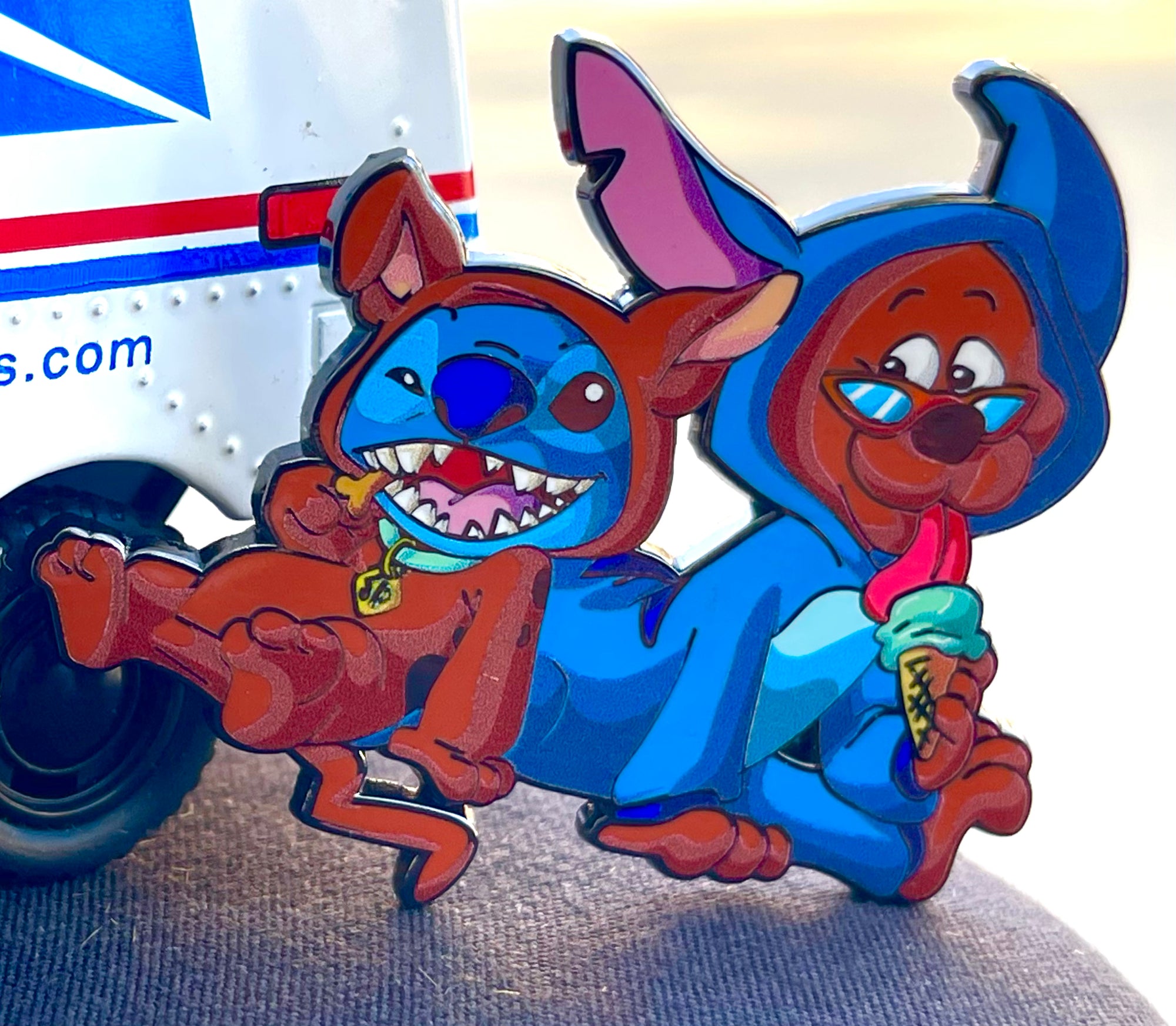 Stitch as Scooby and Scooby as Stitch Enamel Pin – A Mischievous and Playful Disney Mashup