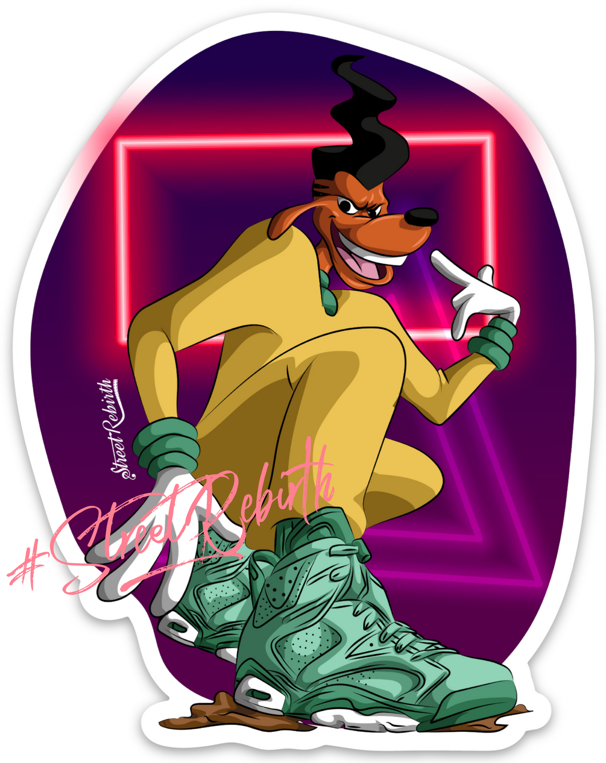 Powerline in Green Gatorade Jordans Vinyl Sticker – Iconic Mashup Design