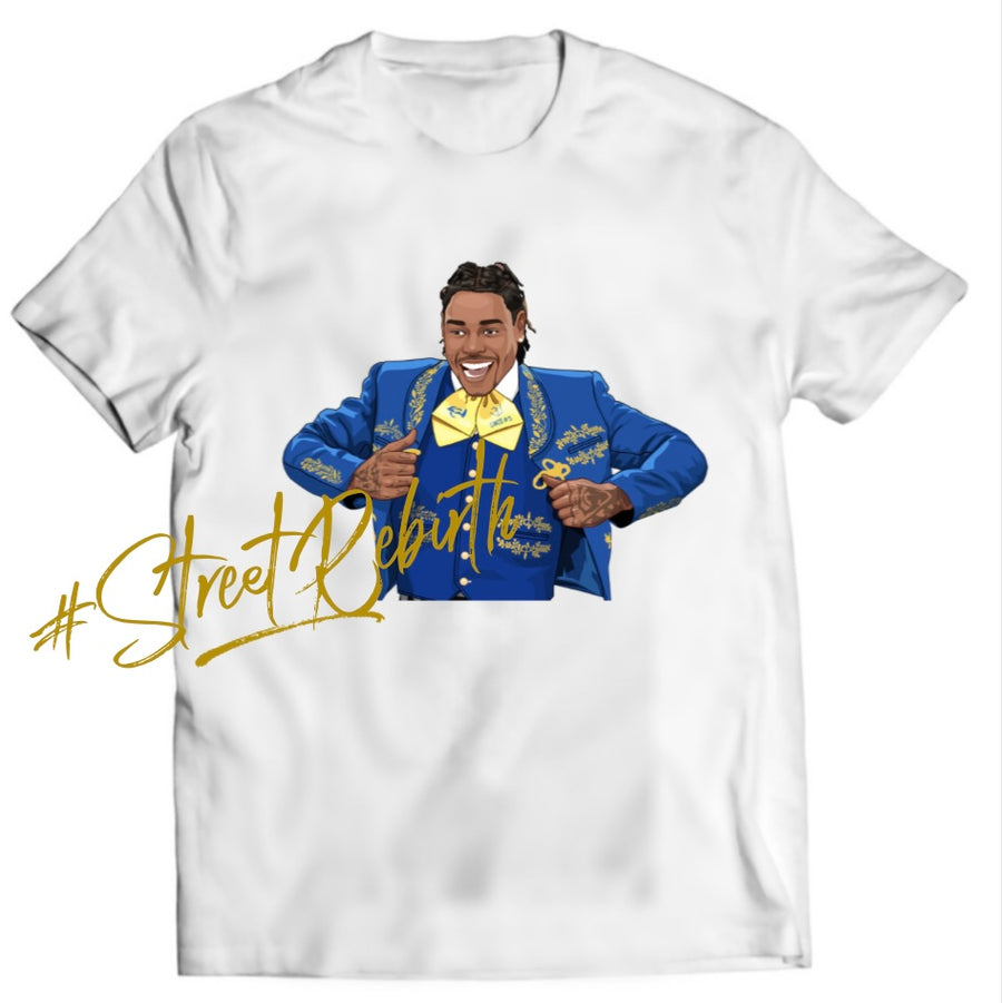 Unisex graphic T-shirt featuring an original football Latin music illustration