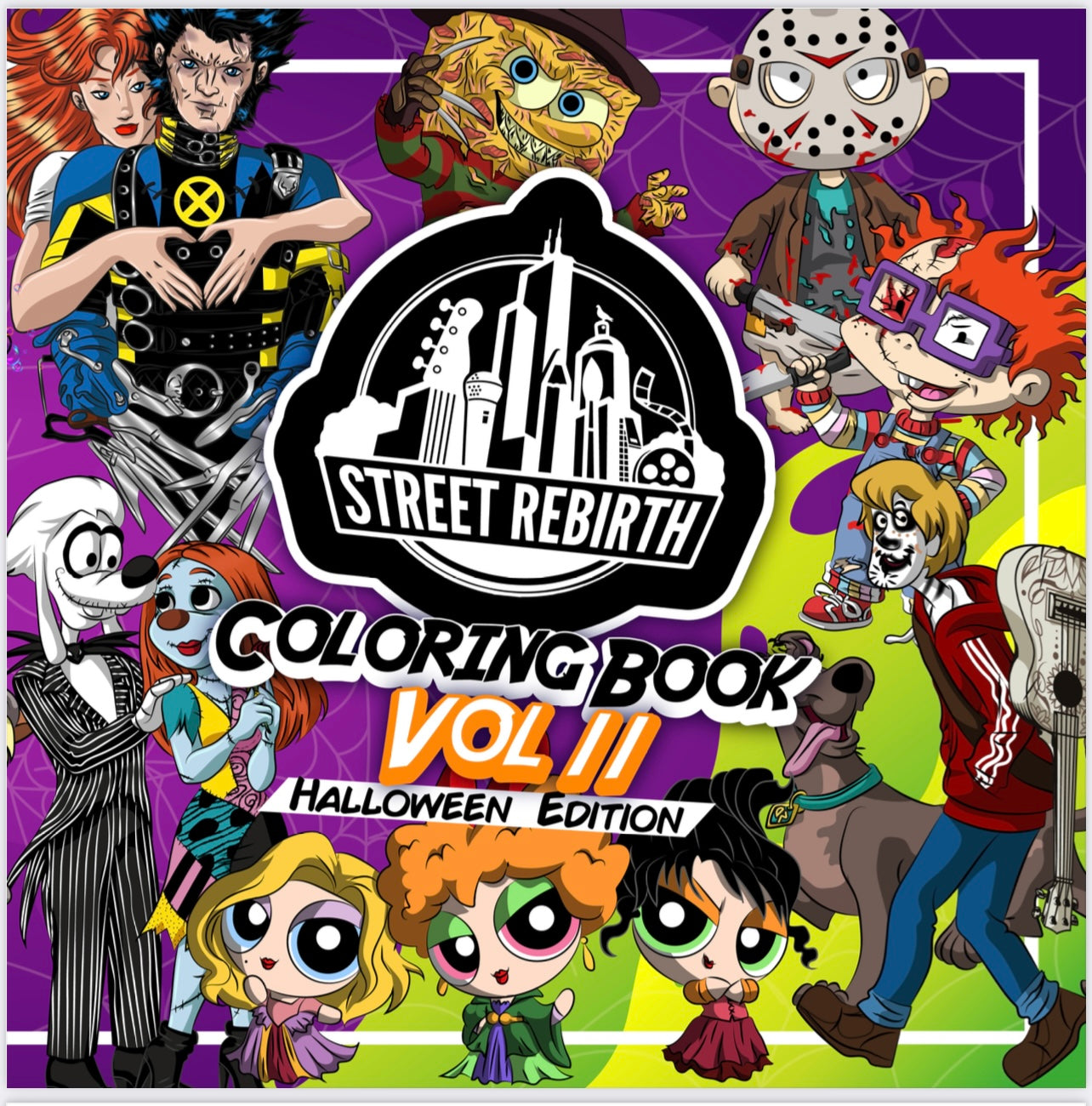 Street Rebirth Coloring Book Vol 2 Halloween Edition - Quotes And Coloring - 28 Designs To Color, 14 Quotes - 10x10 Size