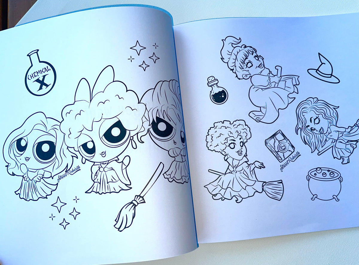 Street Rebirth Coloring Book Vol 2 Halloween Edition - Quotes And Coloring - 28 Designs To Color, 14 Quotes - 10x10 Size