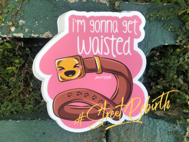 Waterproof vinyl sticker featuring an original humorous illustration