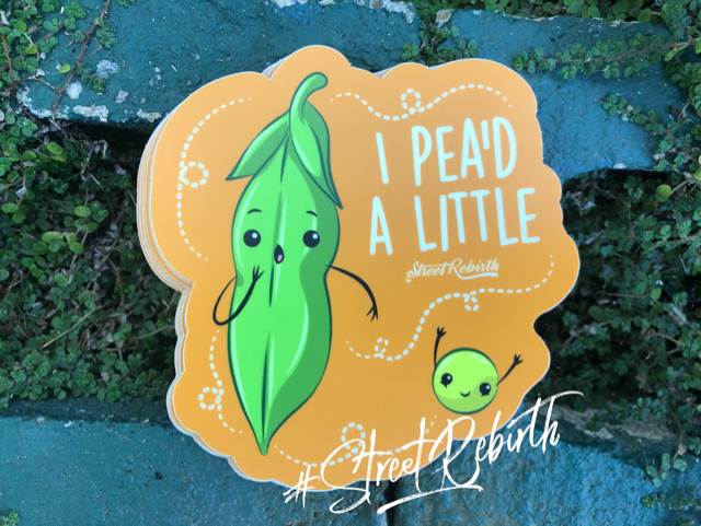 Waterproof vinyl sticker featuring an original humorous illustration