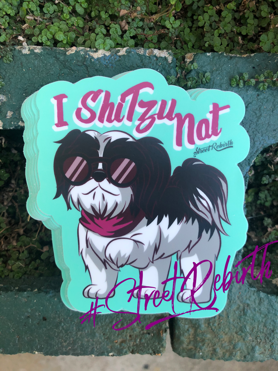Waterproof vinyl sticker featuring an original humorous illustration