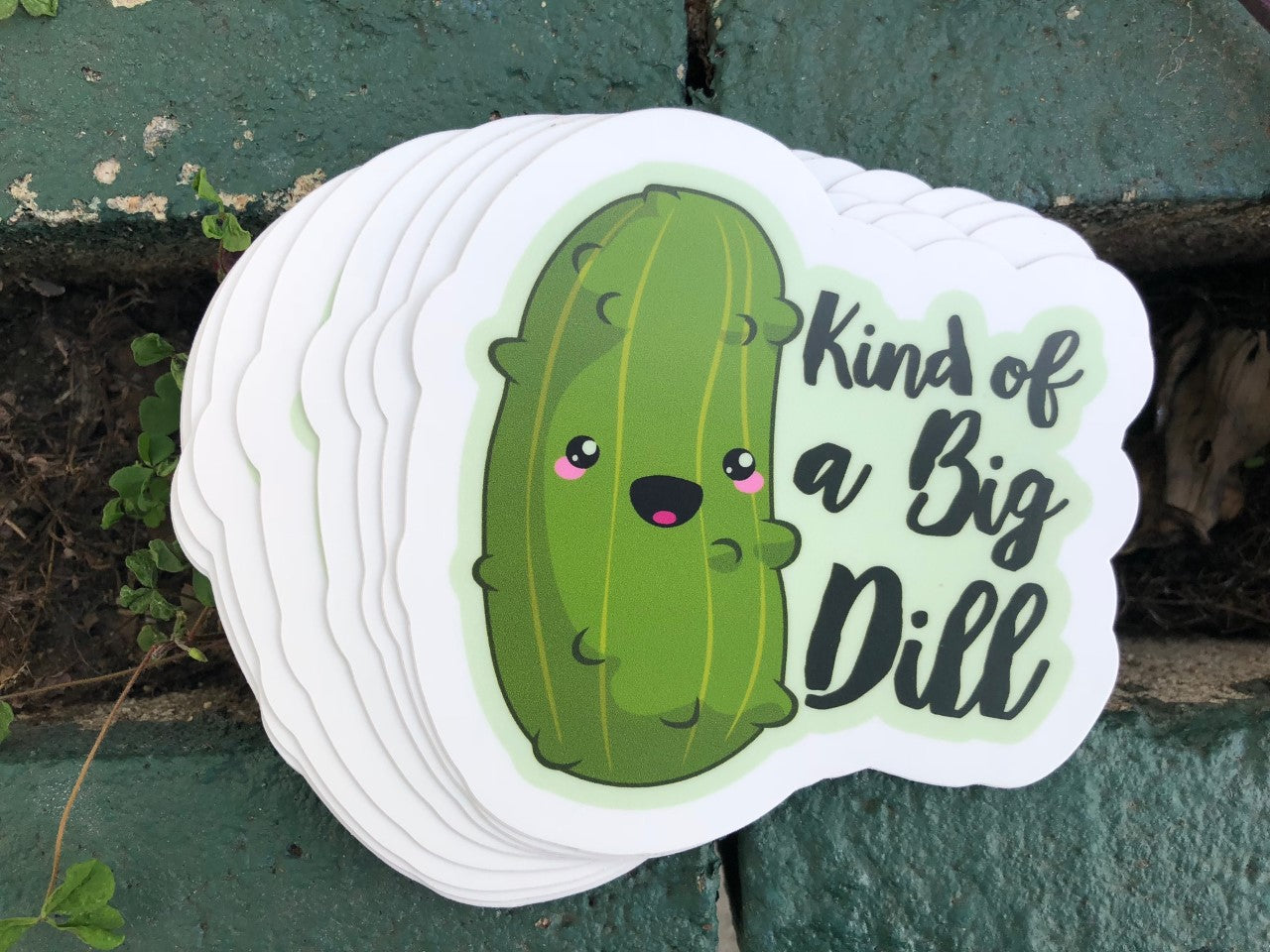 1 kind of a big dill Sticker – One 4 Inch Water Proof Vinyl  Sticker – For Hydro Flask, Skateboard, Laptop, Planner, Car, Collecting, Gifting